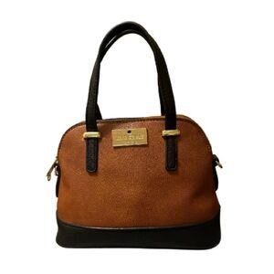 Brown and Black Leather Handbag